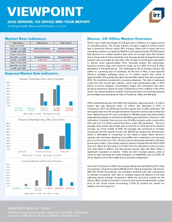 2020 Mid-Year Viewpoint Denver, CO Office Report