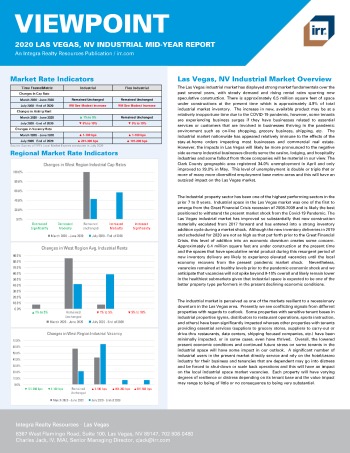 2020 Mid-Year Viewpoint Las Vegas, NV Industrial Report