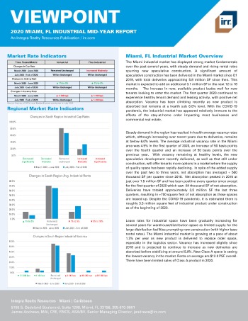 2020 Mid-Year Viewpoint Miami, FL Industrial Report