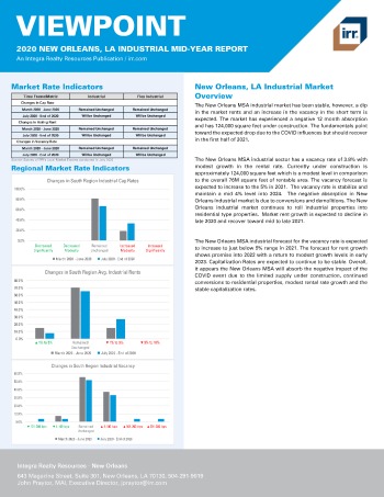 2020 Mid-Year Viewpoint New Orleans, LA Industrial Report