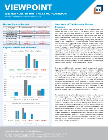 2020 Mid-Year Viewpoint New York, NY Multifamily Report