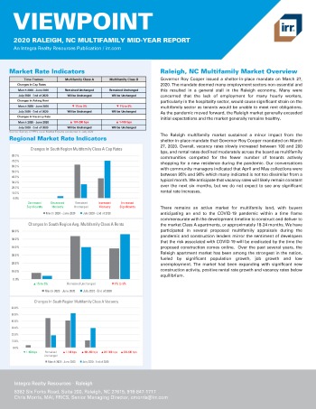 2020 Mid-Year Viewpoint Raleigh, NC Multifamily Report
