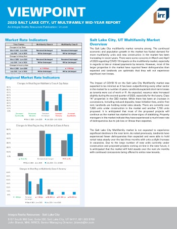 2020 Mid-Year Viewpoint Salt Lake City, UT Multifamily Report