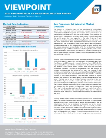 2020 Mid-Year Viewpoint San Francisco, CA Industrial Report