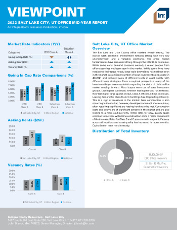 2022 Mid-Year Viewpoint Salt Lake City, UT Office Report