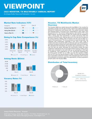 2022 Annual Viewpoint Houston, TX Multifamily Report