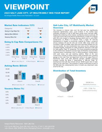 2023 Mid-Year Viewpoint Salt Lake City, UT Multifamily Report