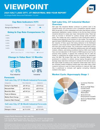 2024 Mid-Year Viewpoint Salt Lake City, UT Industrial Report